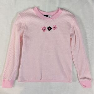 ❤️ Honors Girls Large 10/12 Pink Waffle Long Sleeve Shirt